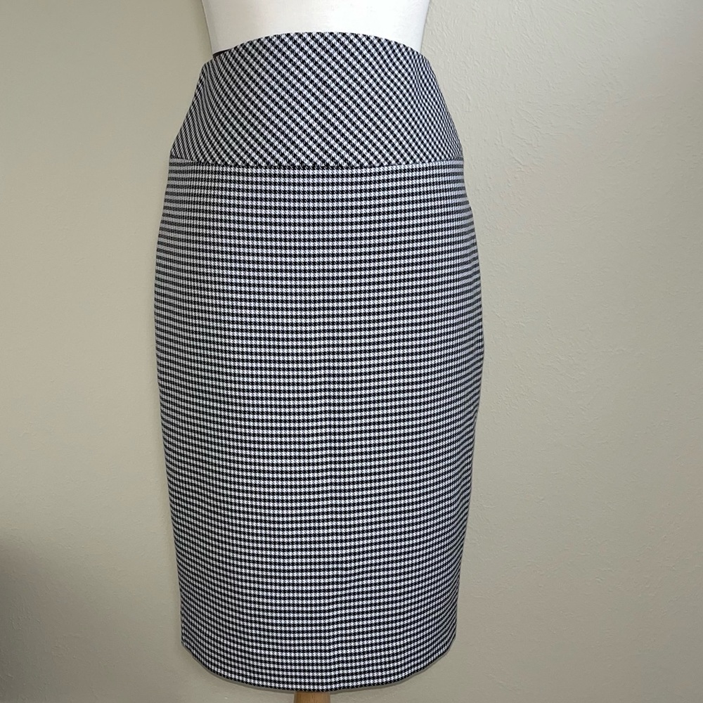 Express Houndstooth Pencil Skirt with Slit in Back
